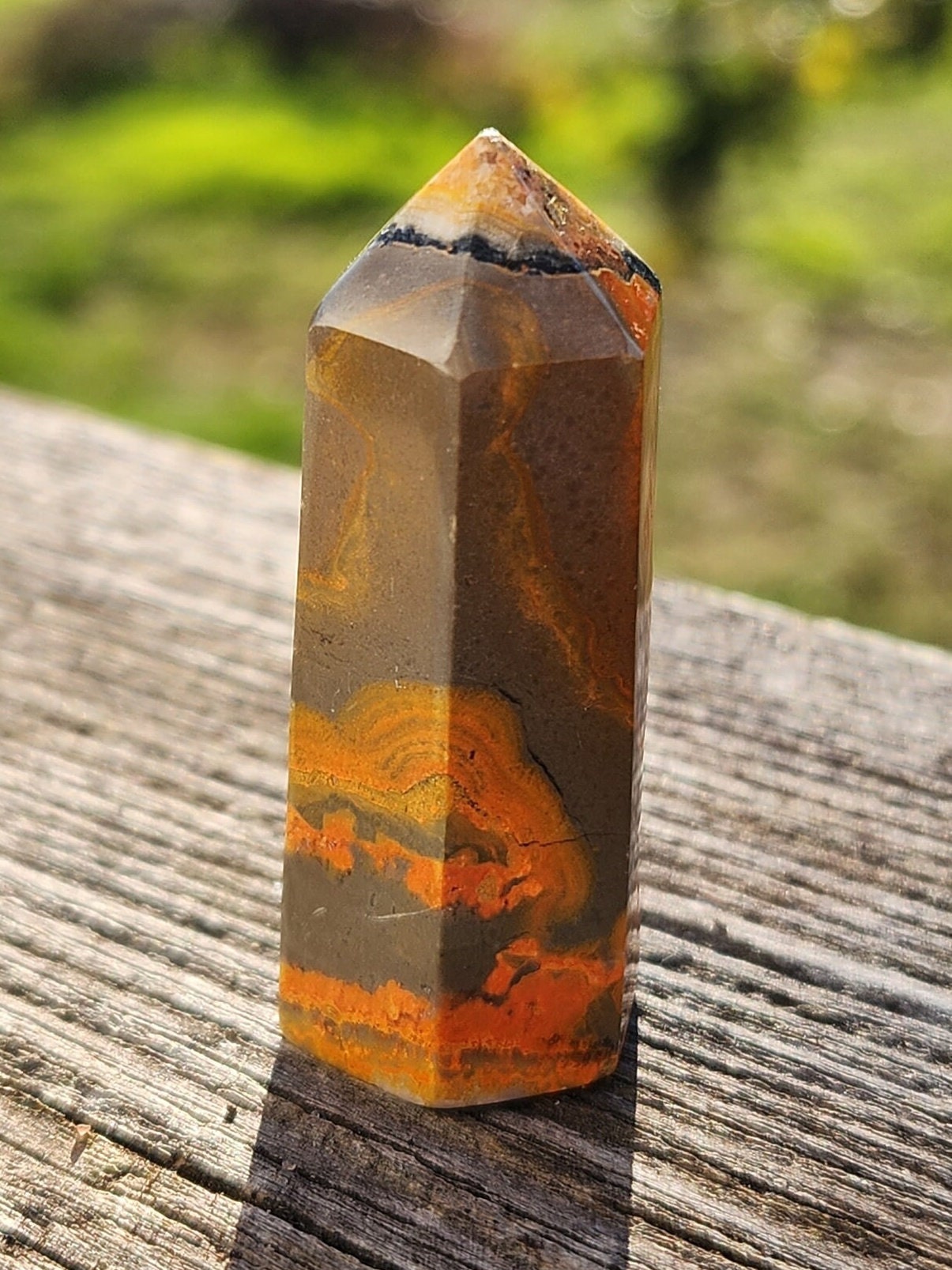 Gorgeous Chunky High Polished Volcano Jasper Crystal Mini Tower, Point