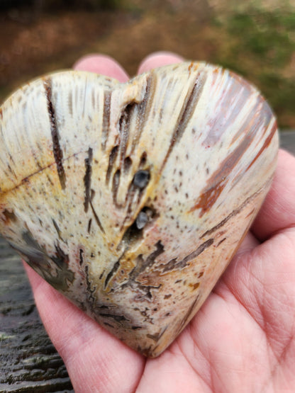 Gorgeous Druzy High Polished Bahia Jasper Crystal Heart Crystal Pockets