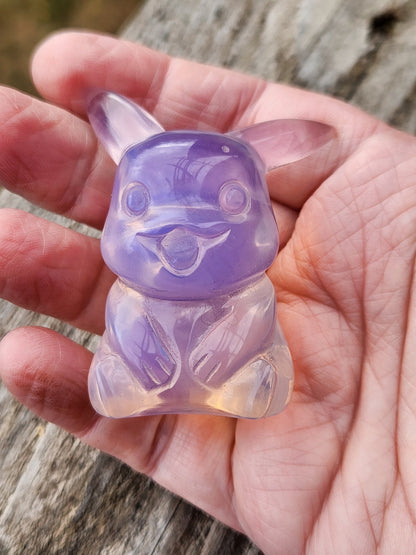 Super Cute Pink Opalite Pikachu with High Polish