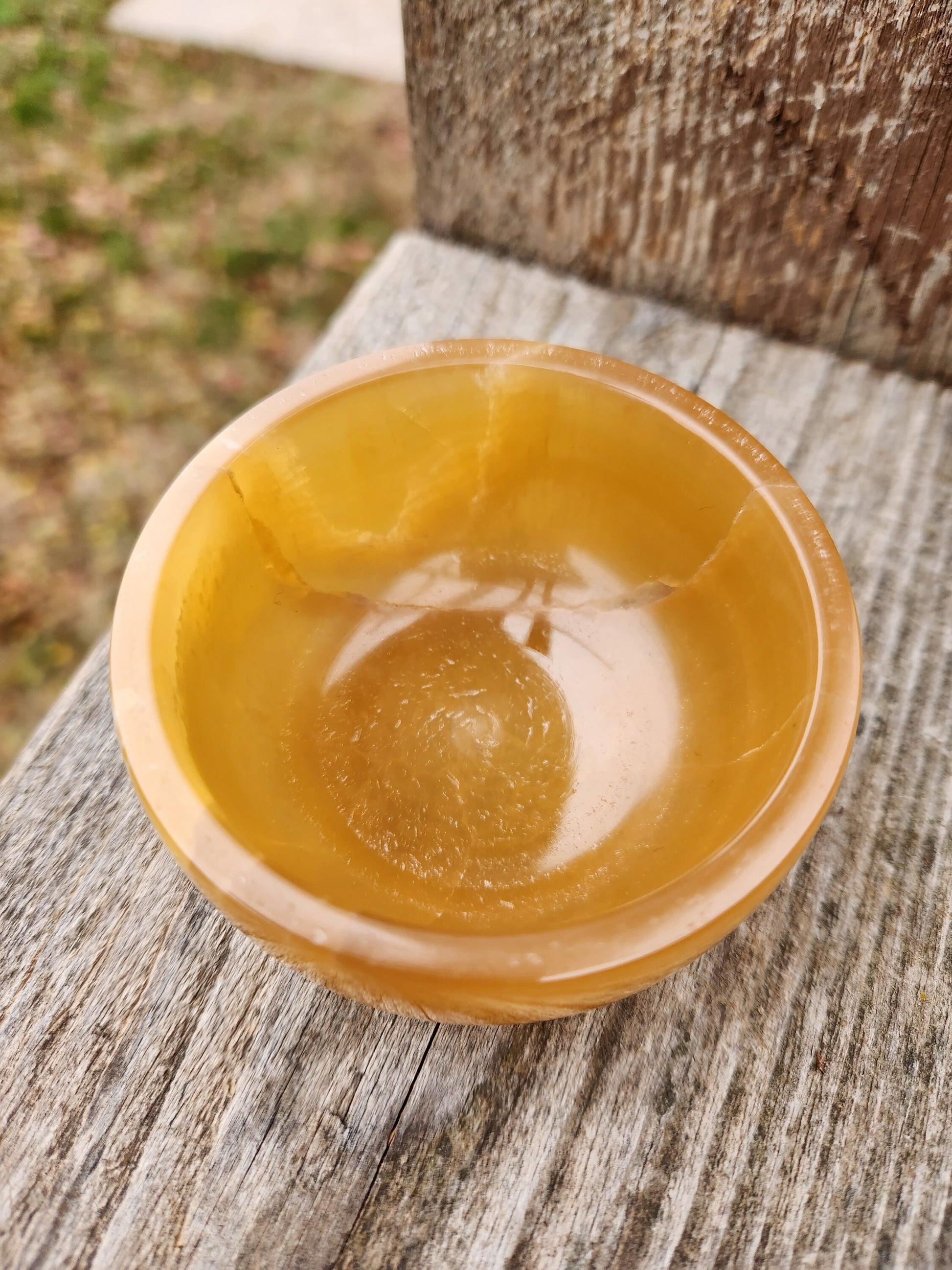 Gorgeous AAA Honey Calcite Small Crystal Bowl