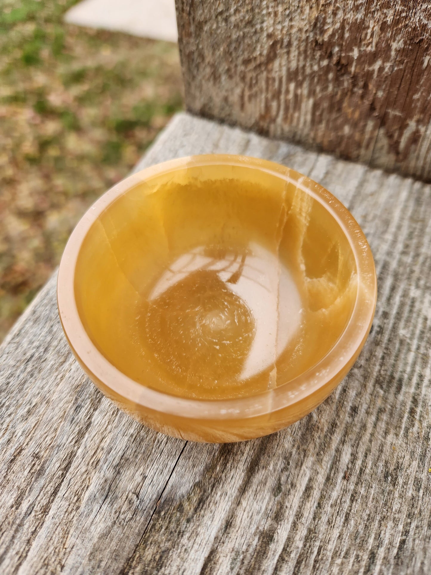 Gorgeous AAA Honey Calcite Small Crystal Bowl