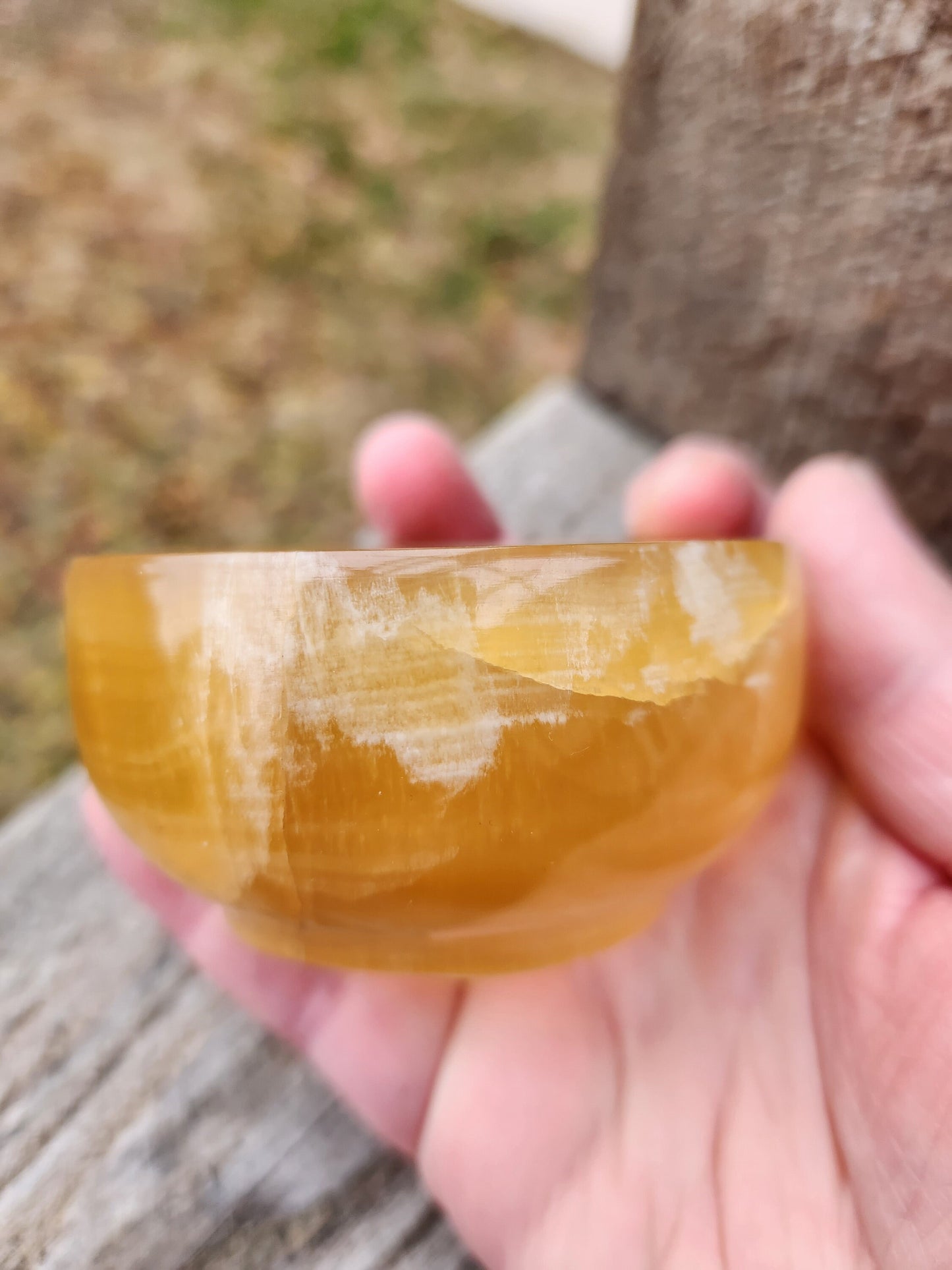 Gorgeous AAA Honey Calcite Small Crystal Bowl