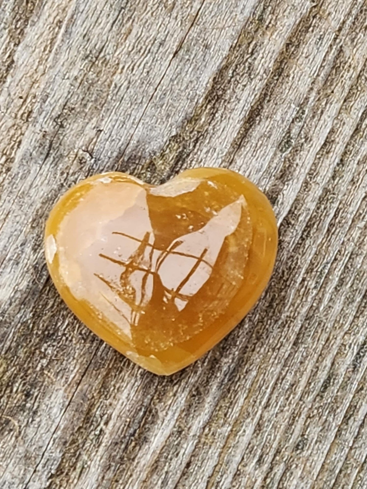 Gorgeous AAA Honey Calcite Small Crystal Heart, Brazilian