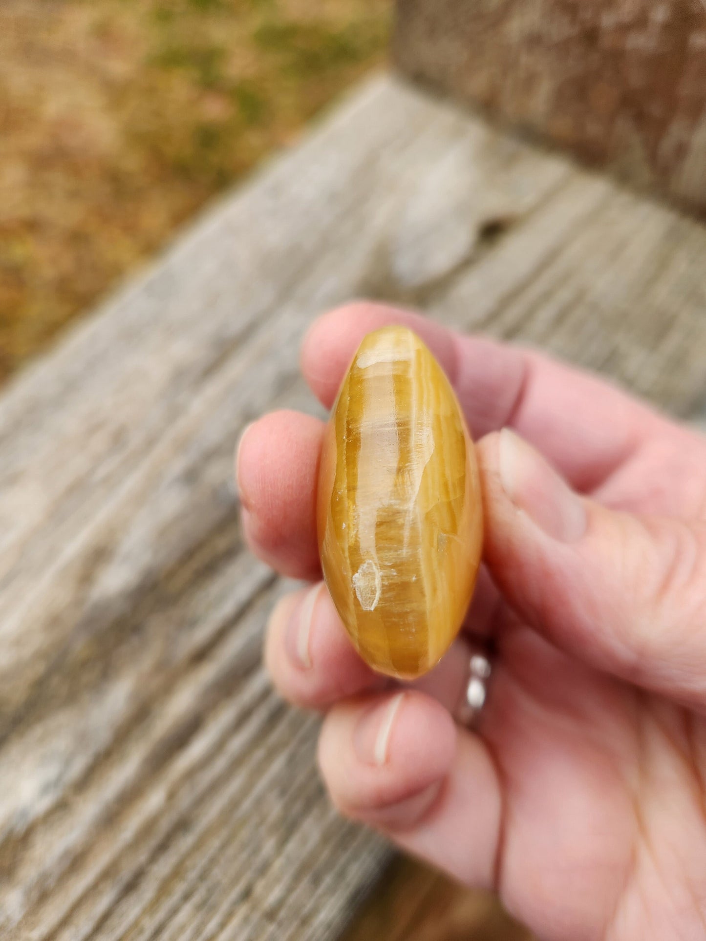 Gorgeous AAA Honey Calcite Small Crystal Heart, Brazilian