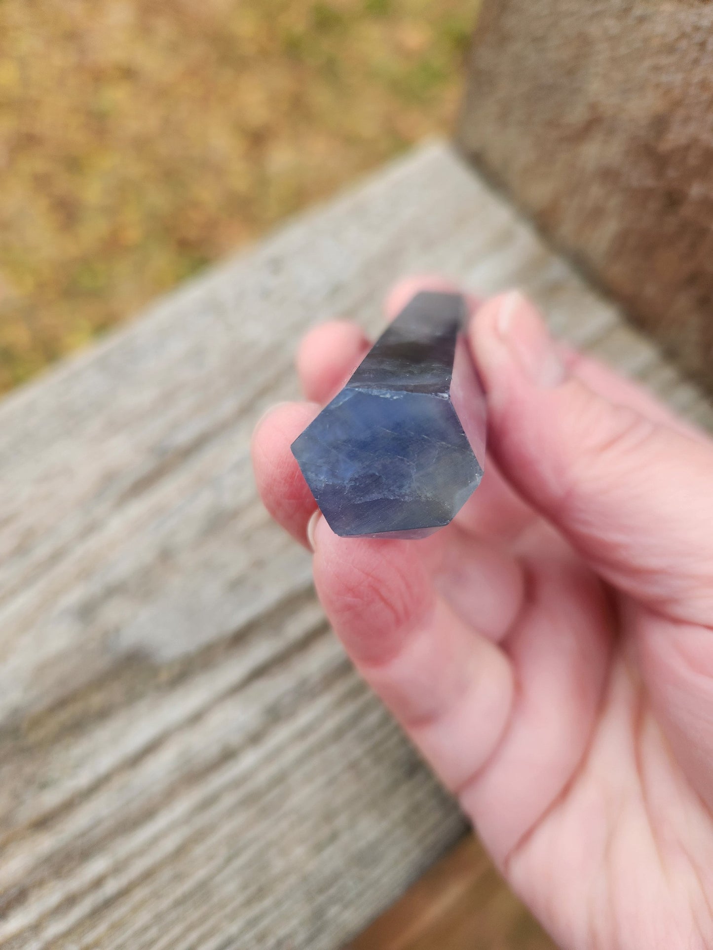 Rare Blue Fluorite Crystal Mini Tower Point, Wand