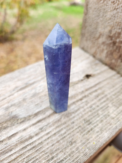 Rare Blue Fluorite Crystal Mini Tower Point, Wand
