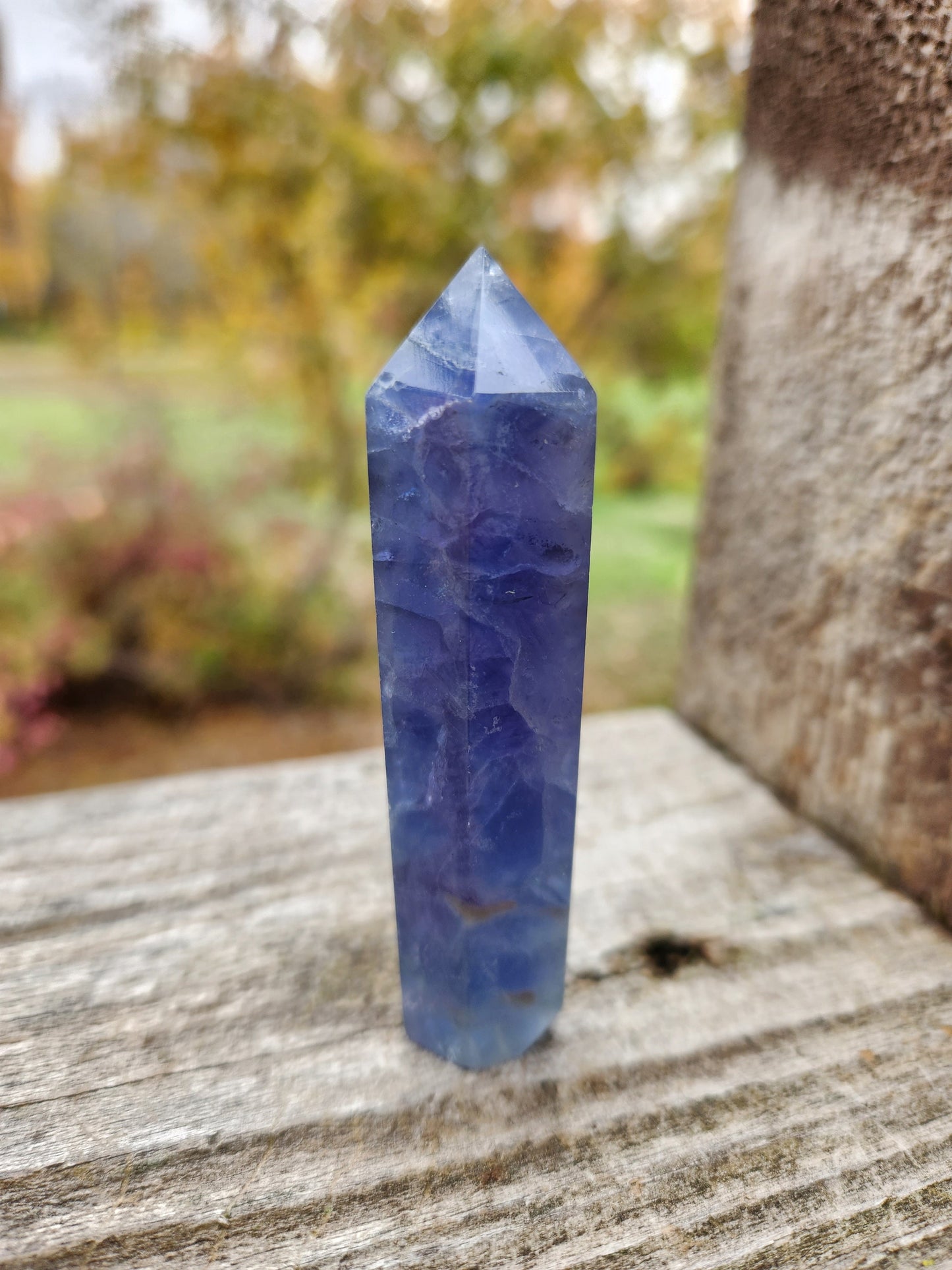 Rare Blue Fluorite Crystal Mini Tower Point, Wand