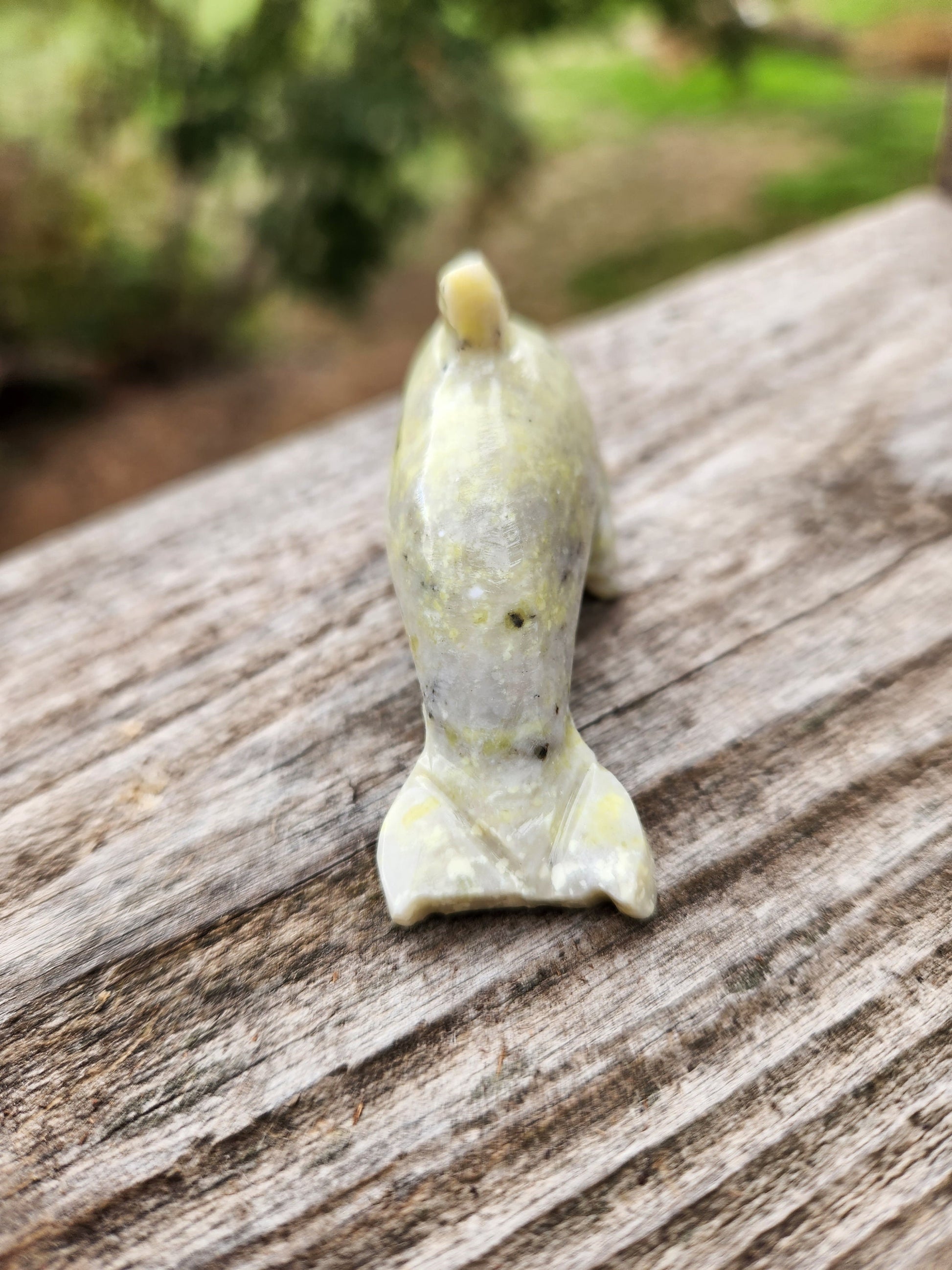 Carved Dolomite Calcite Dolphin Crystal: High Polish Stone Carving