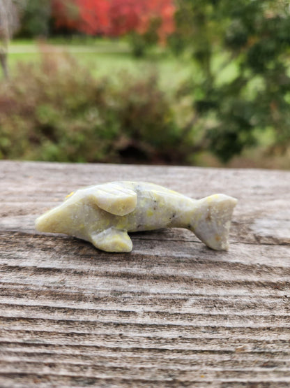 Carved Dolomite Calcite Dolphin Crystal: High Polish Stone Carving