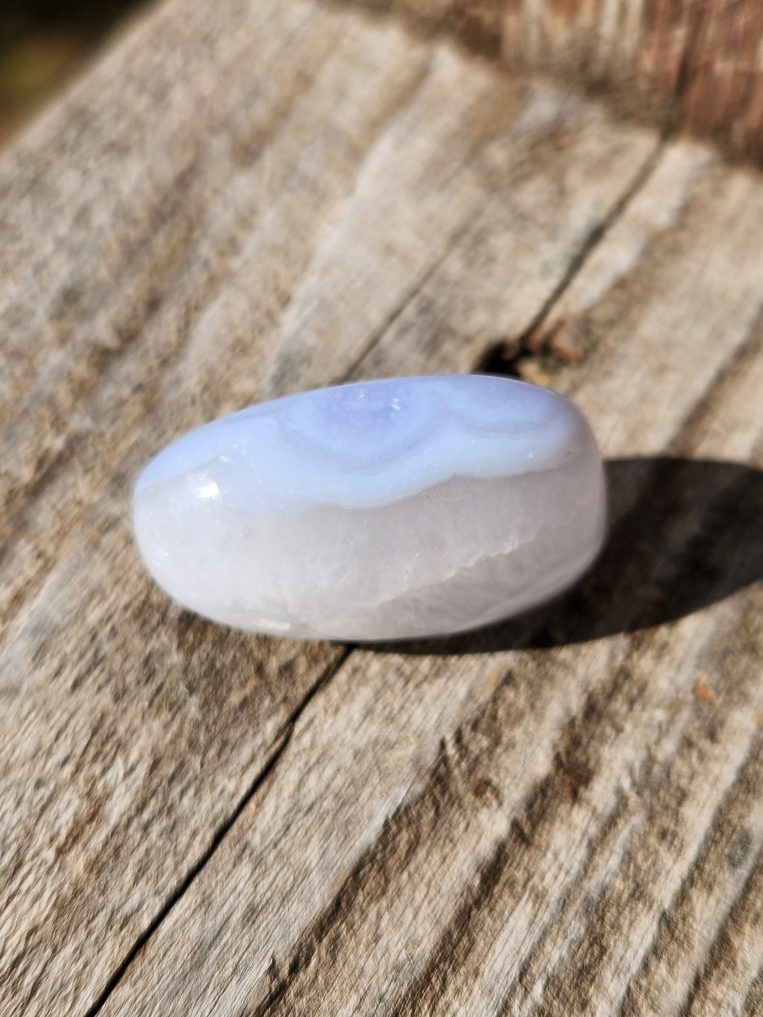 Gorgeous High Quality and High Polished AAA Blue Lace Agate Tumble Palm Stone