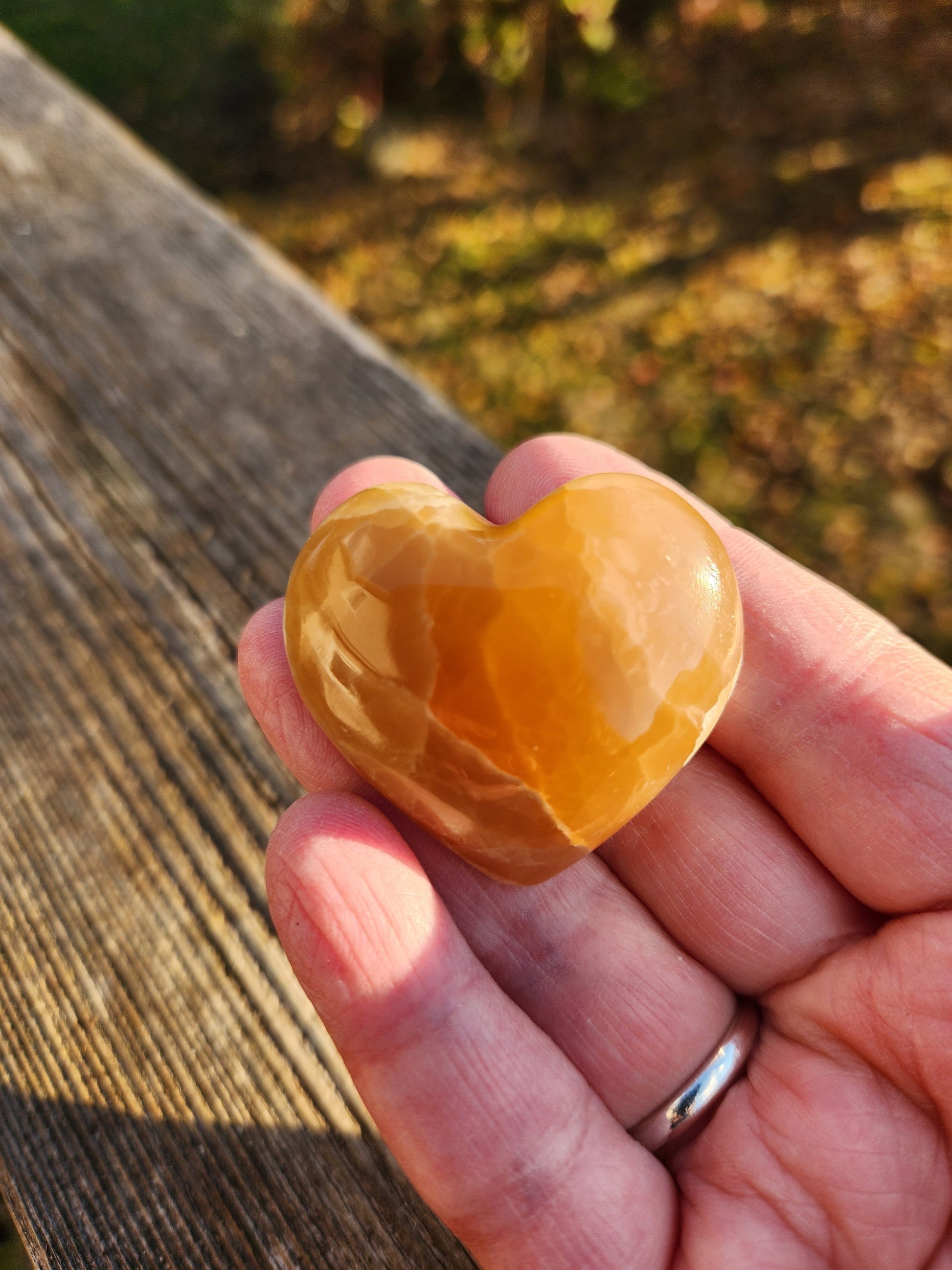 Gorgeous AAA Honey Calcite Small Crystal Heart