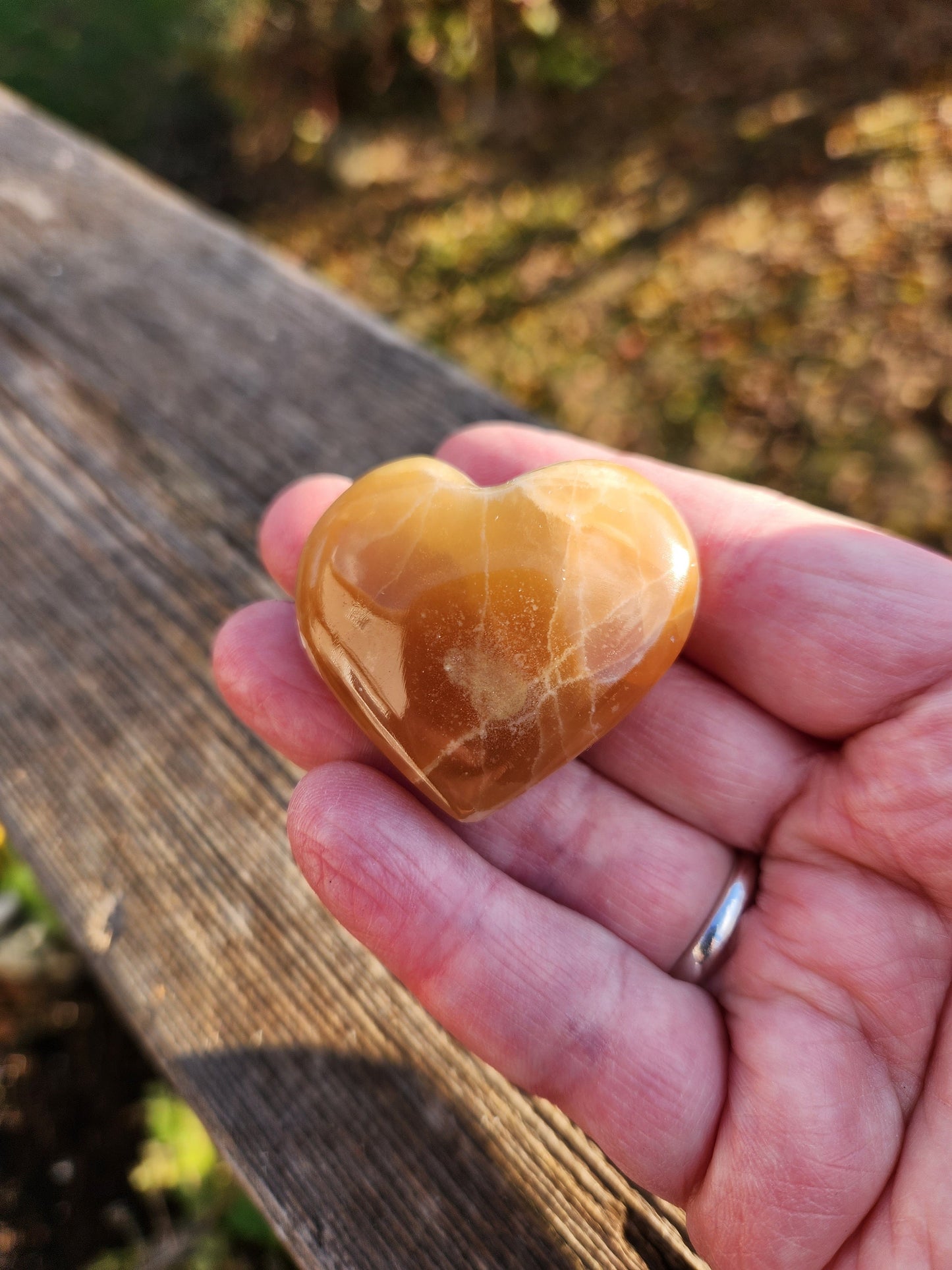 Gorgeous AAA Honey Calcite Small Crystal Heart