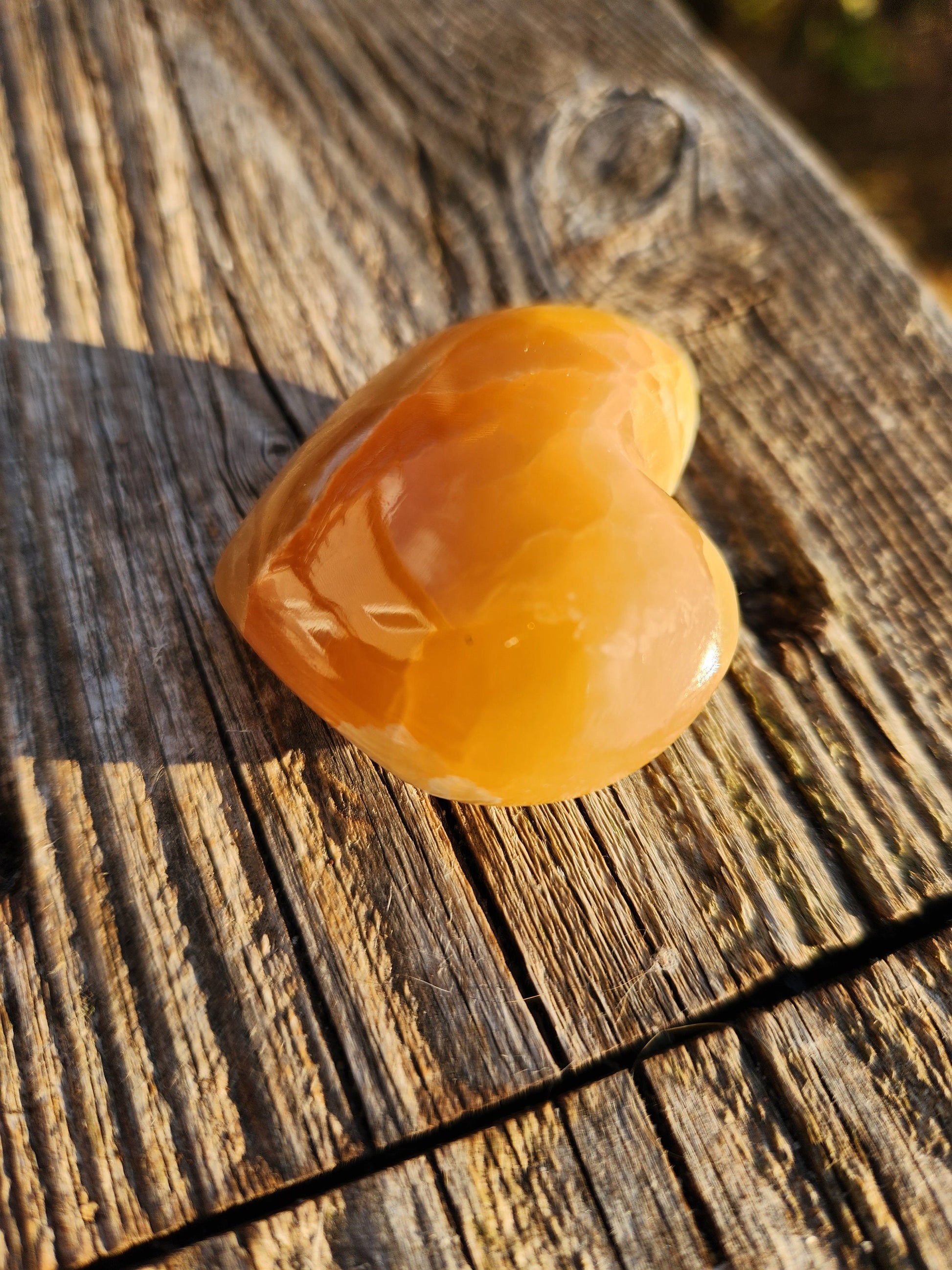 Gorgeous AAA Honey Calcite Small Crystal Heart