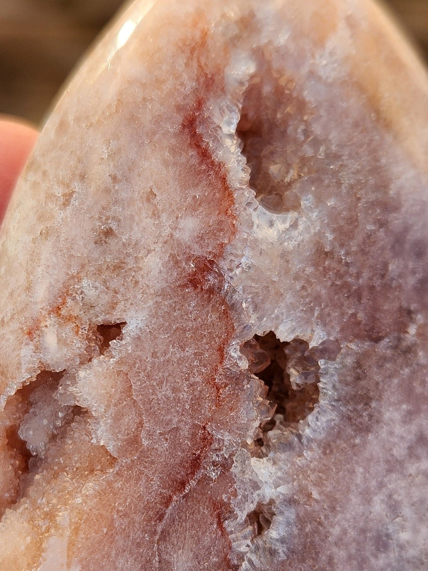 AAA Druzy Pink Amethyst Flame - Brazilian Crystal with Druzy Pockets
