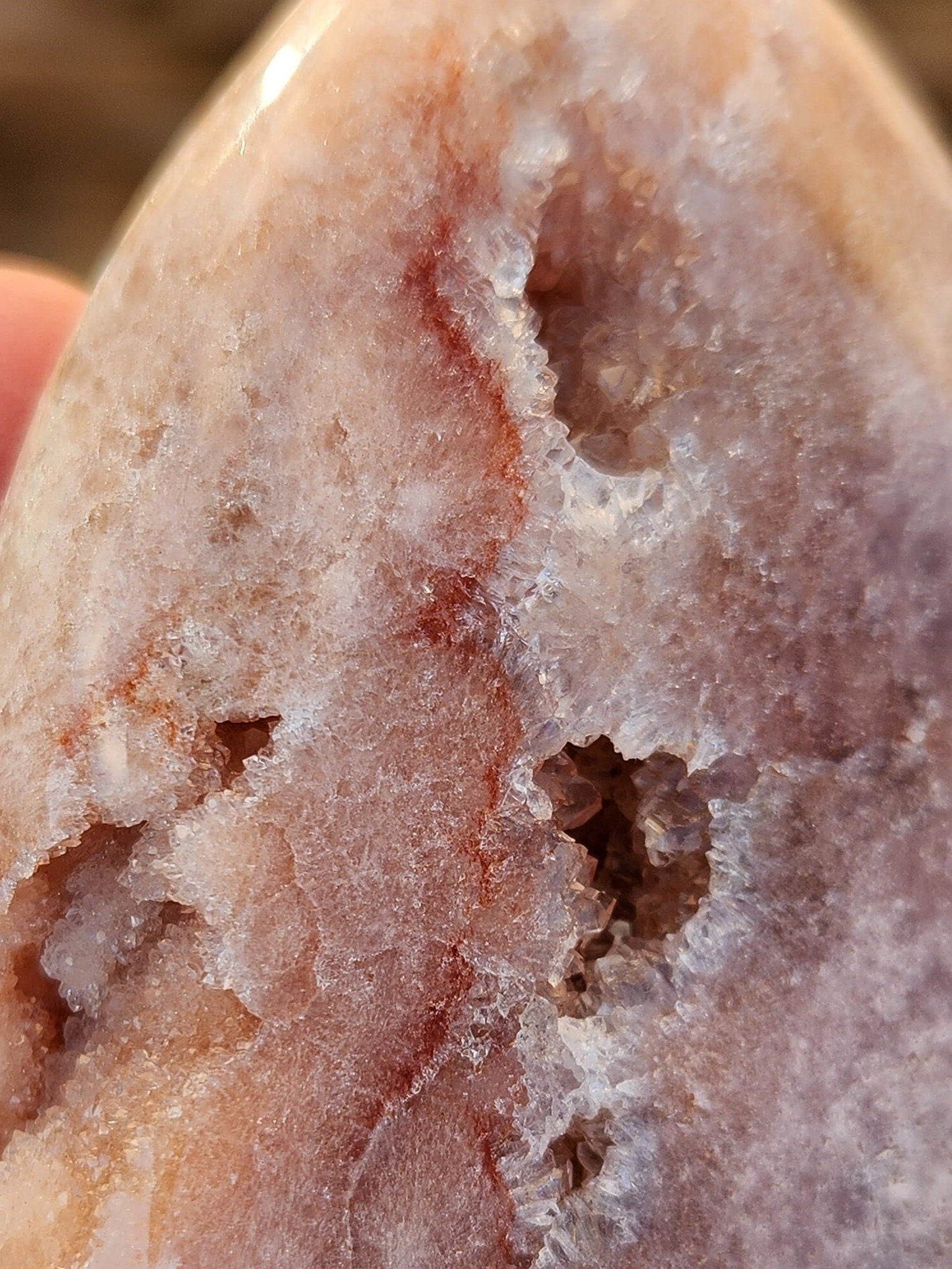 AAA Druzy Pink Amethyst Flame - Brazilian Crystal with Druzy Pockets