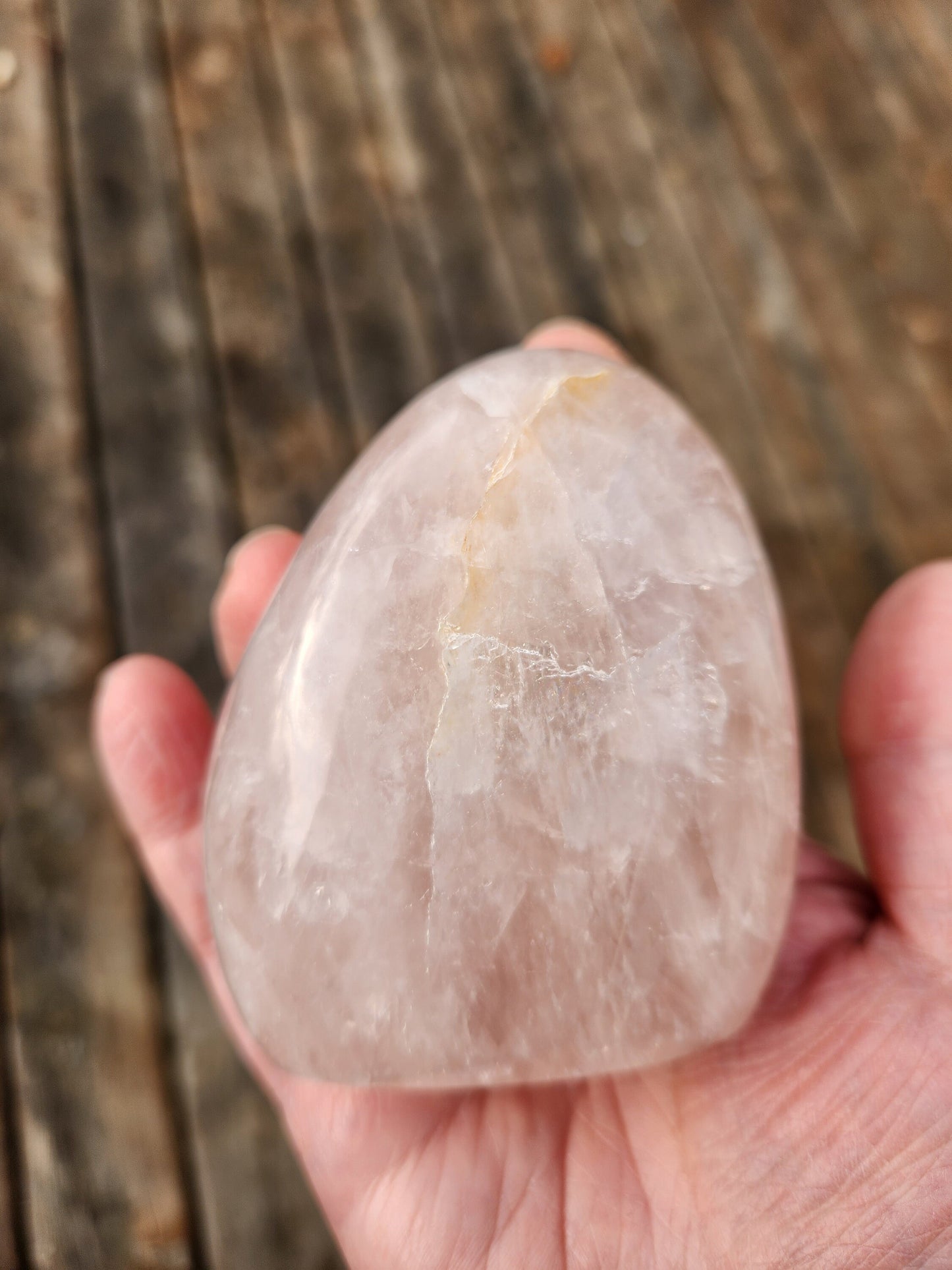 Beautiful AAA Rose Quartz Crystal Freeform Rainbows