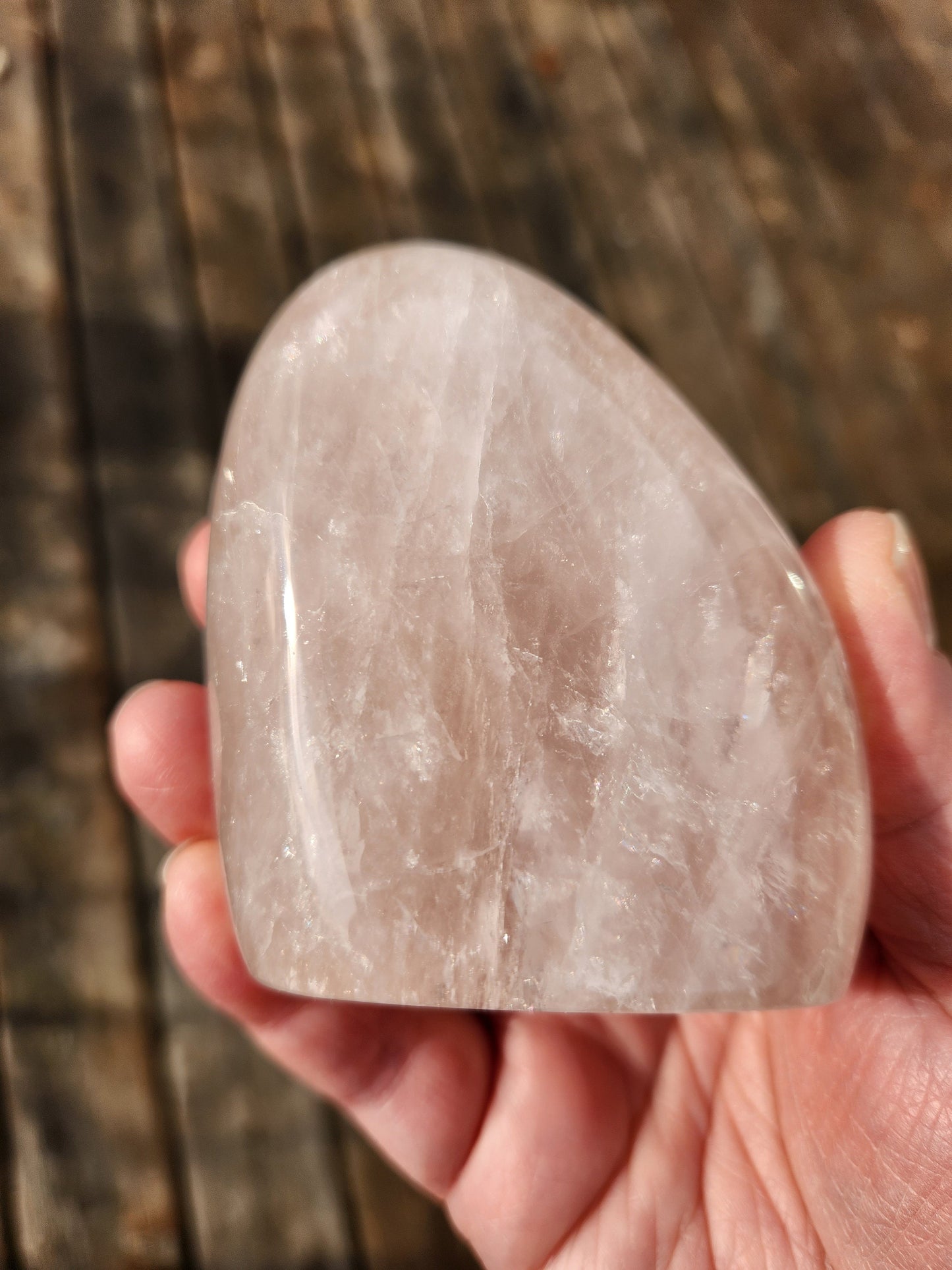 AAA Rose Quartz Crystal Freeform with Rainbows