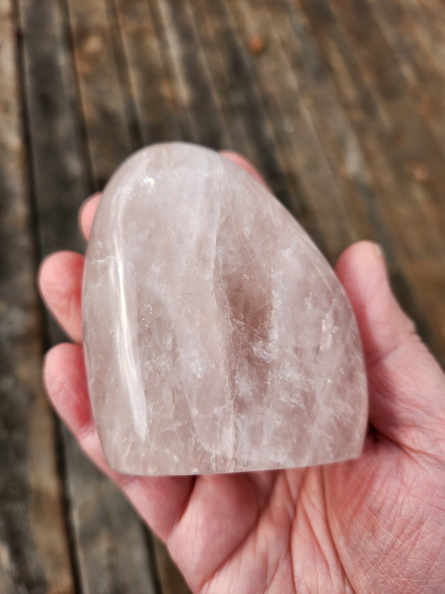 AAA Rose Quartz Crystal Freeform with Rainbows