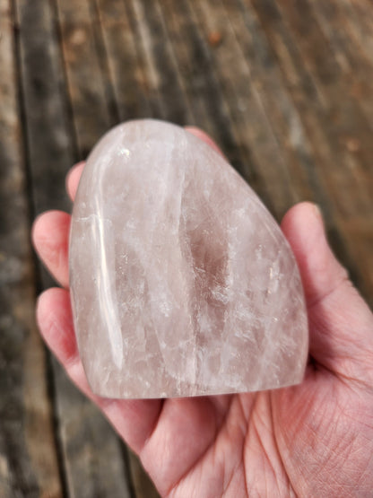AAA Rose Quartz Crystal Freeform with Rainbows