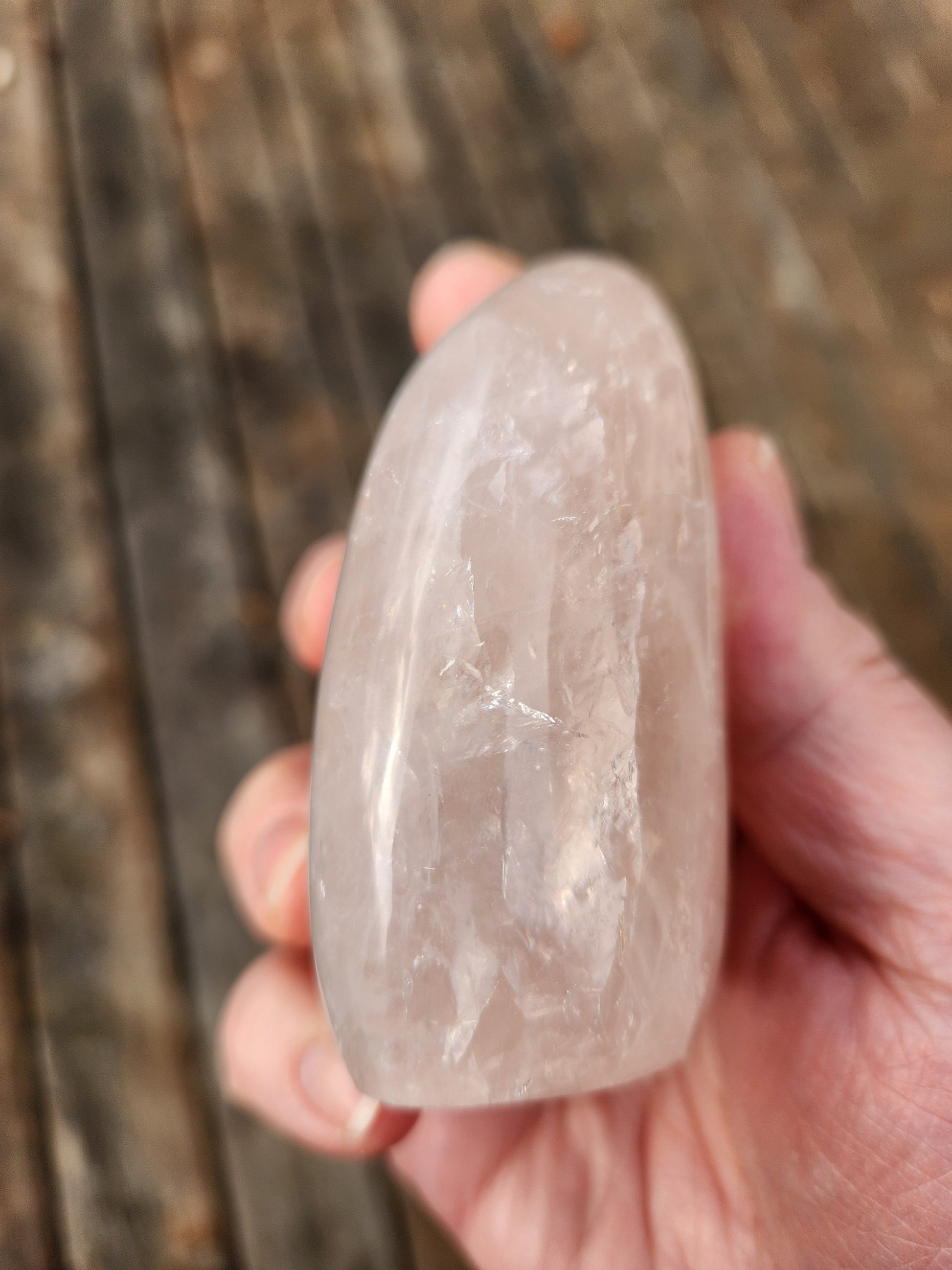 AAA Rose Quartz Crystal Freeform with Rainbows