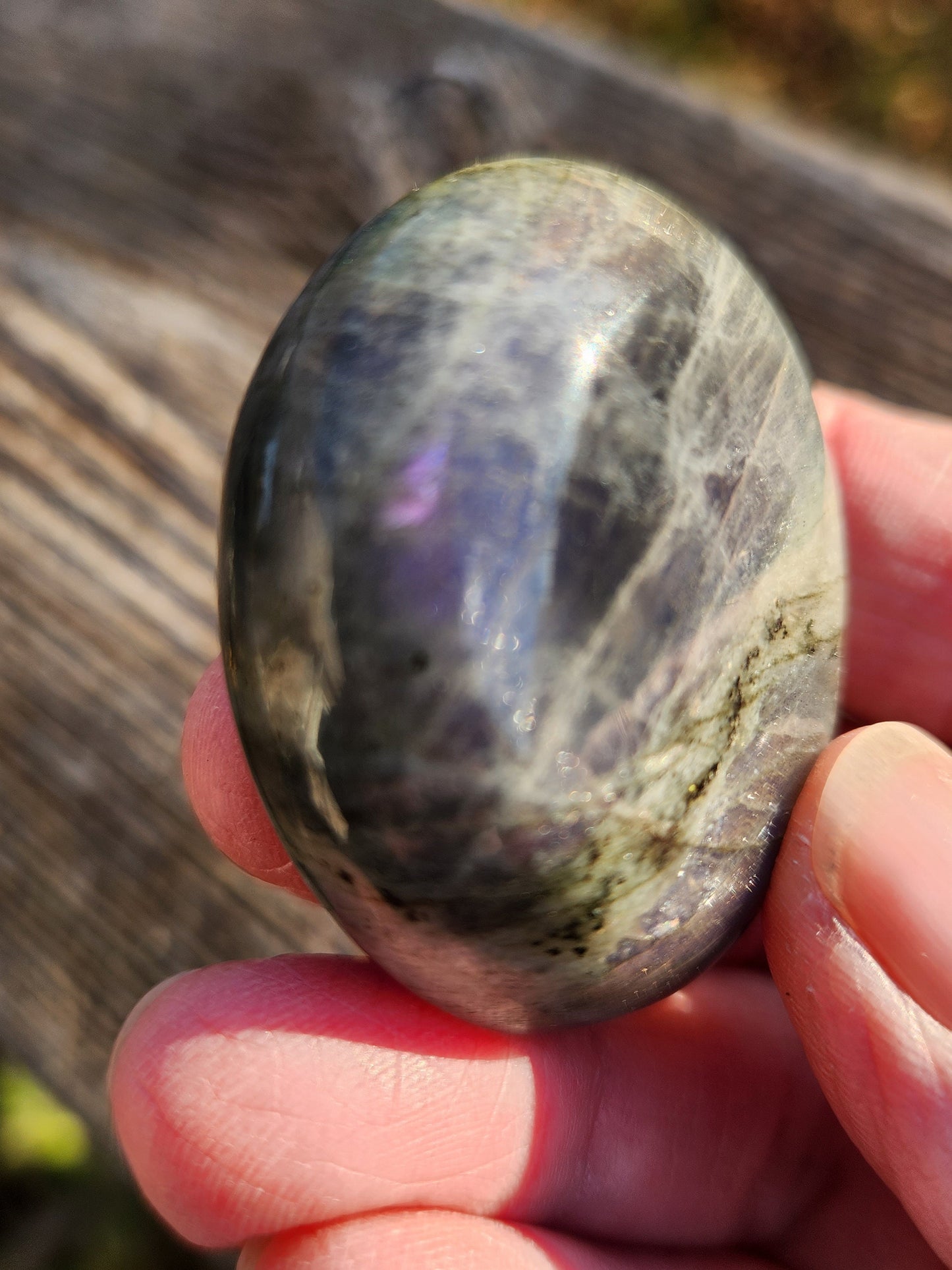 Gorgeous High Quality and High Polished AAA Labradorite Crystal Large Tumble with purple and blue flash