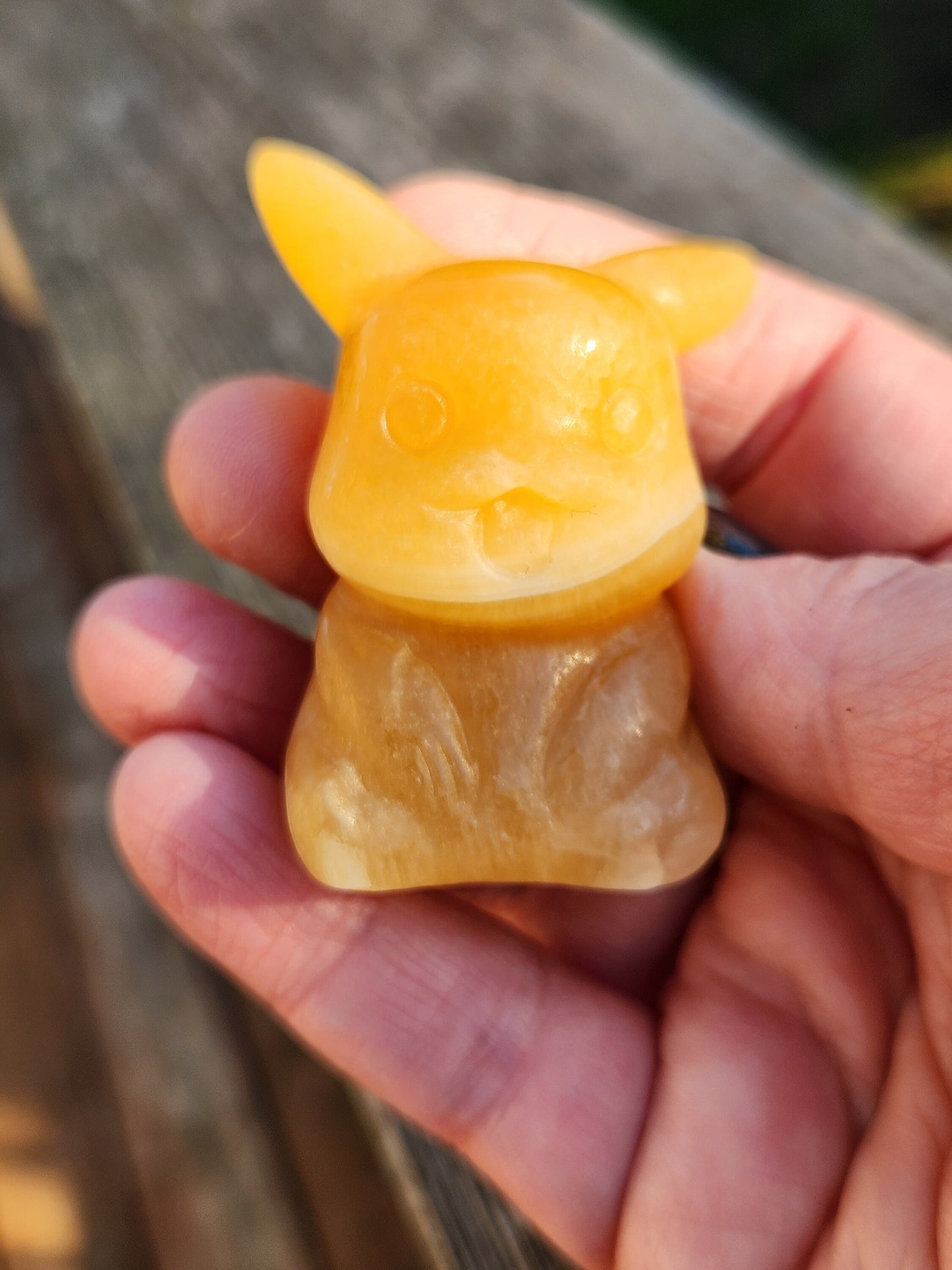 Super Cute Yellow Calcite Pikachu Natural Stone Crystal