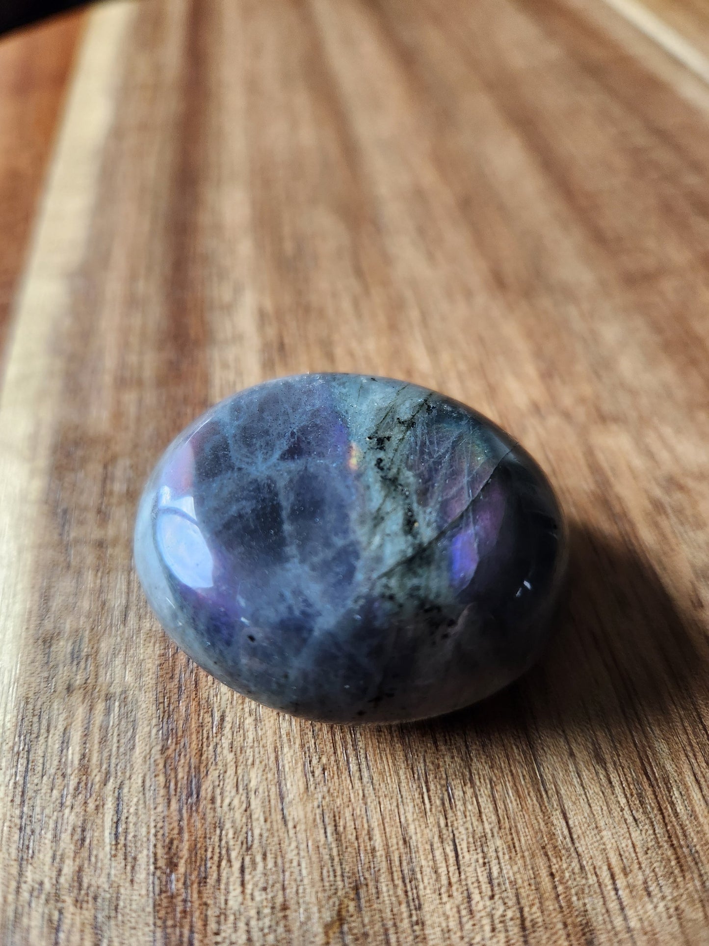 AAA Labradorite Crystal Tumble: High Polished Purple Blue Flash
