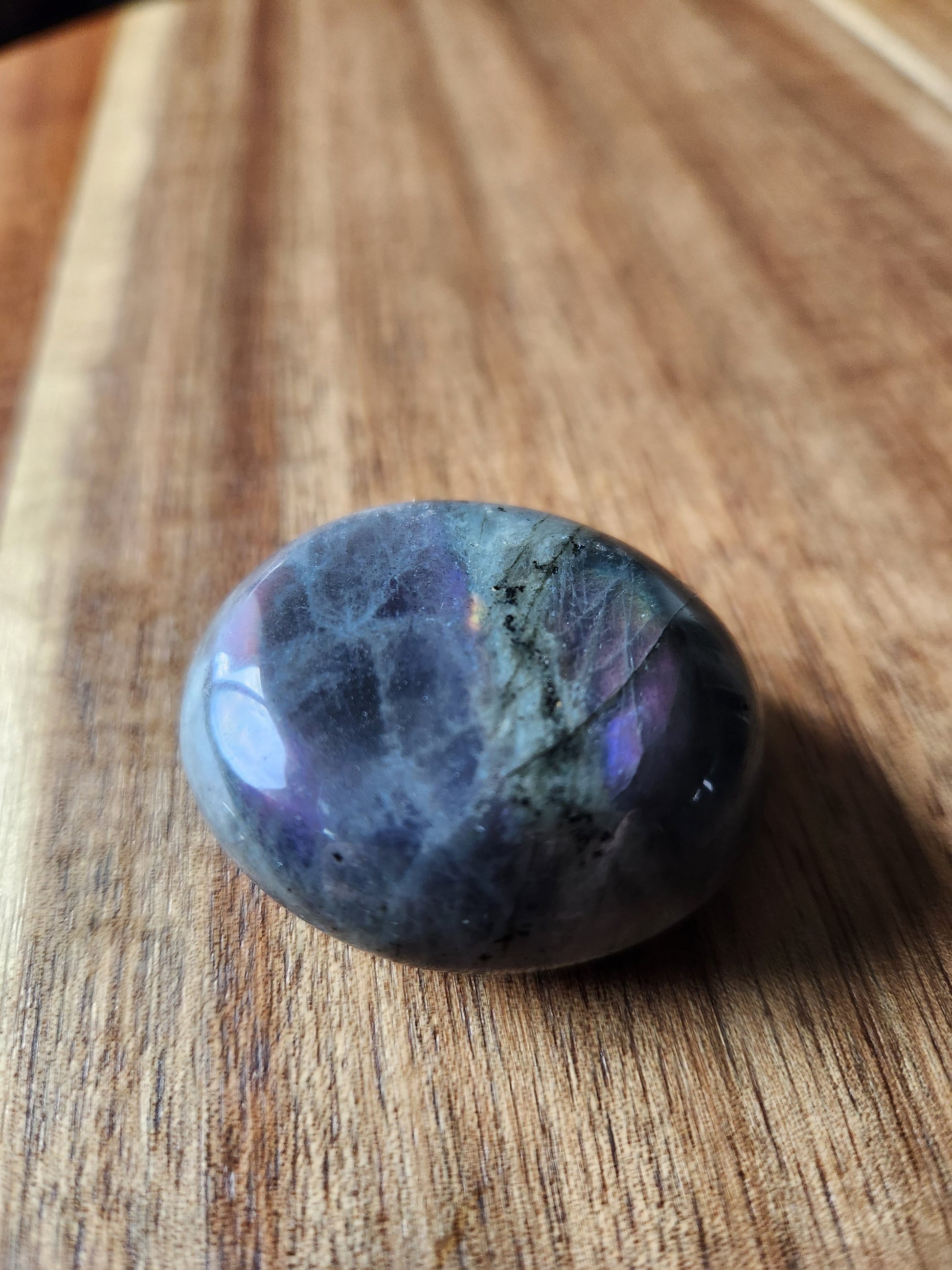AAA Labradorite Crystal Tumble: High Polished Purple Blue Flash