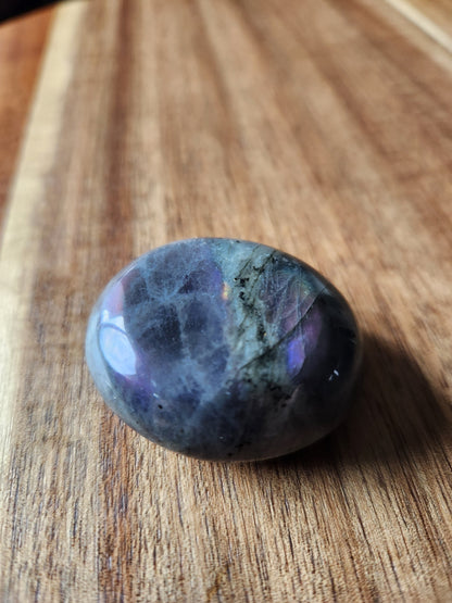 AAA Labradorite Crystal Tumble: High Polished Purple Blue Flash