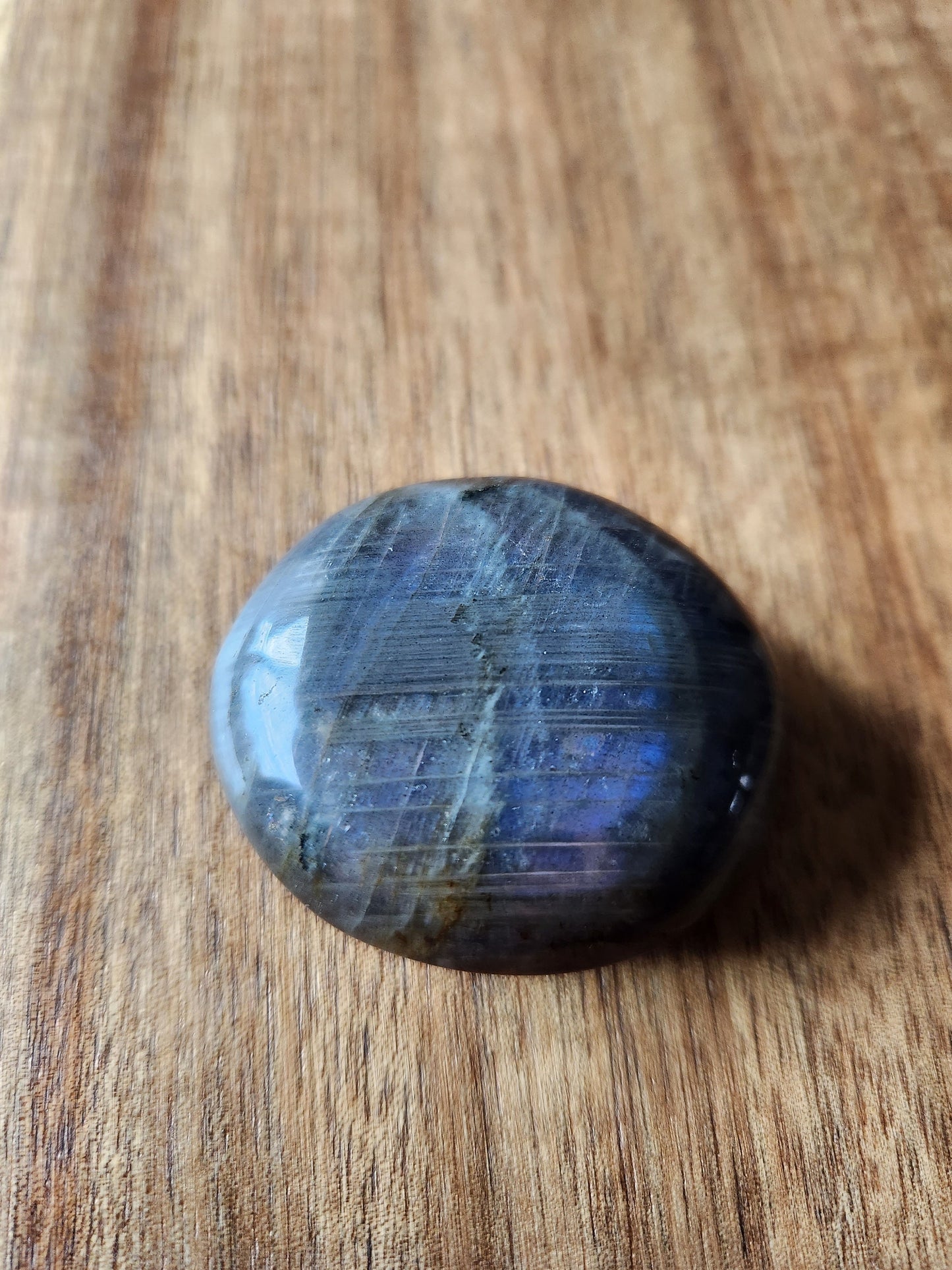 AAA Labradorite Crystal Tumble: Purple & Blue Flash, Palm Stone