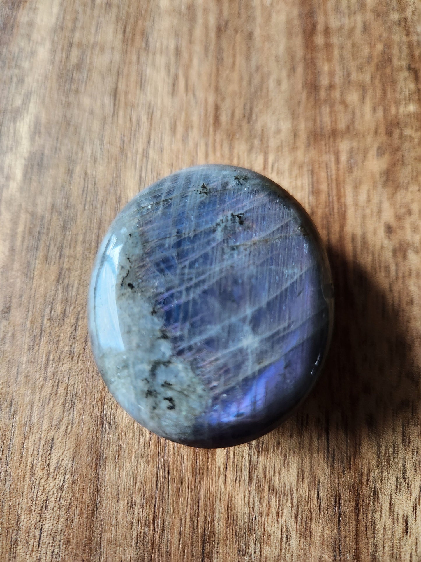 AAA Labradorite Crystal Tumble: Purple & Blue Flash, Palm Stone