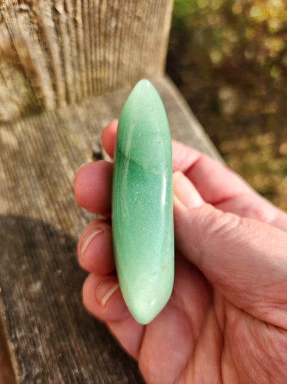 AAA Green Aventurine Crystal Moon: Buttery Smooth Polish, Brazil