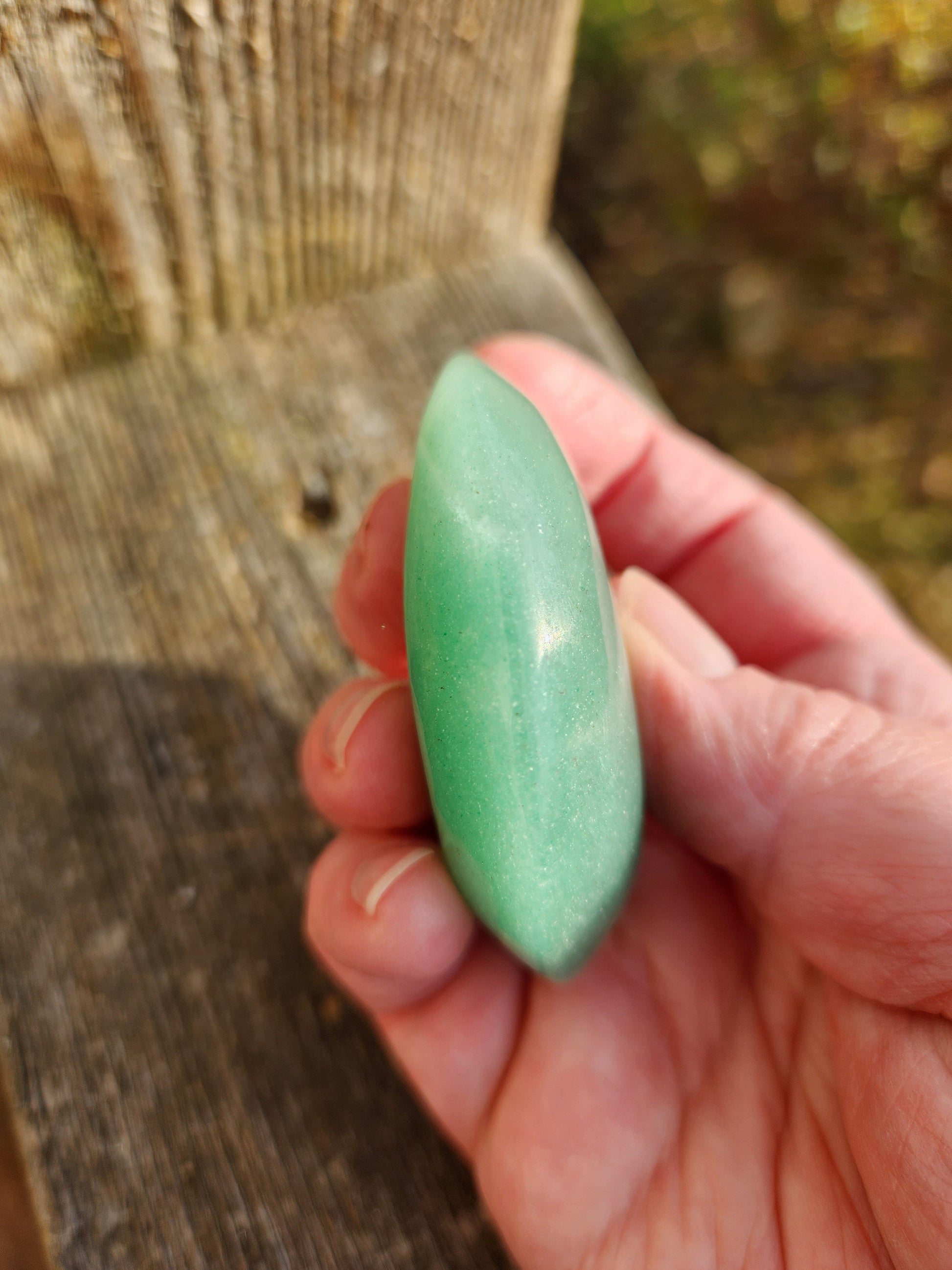 AAA Green Aventurine Crystal Moon: Buttery Smooth Polish, Brazil
