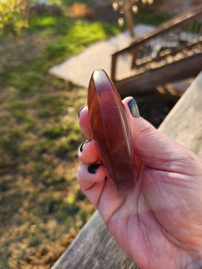 Rainbow Fluorite Crystal Half Moon: Colorful Candy Stone