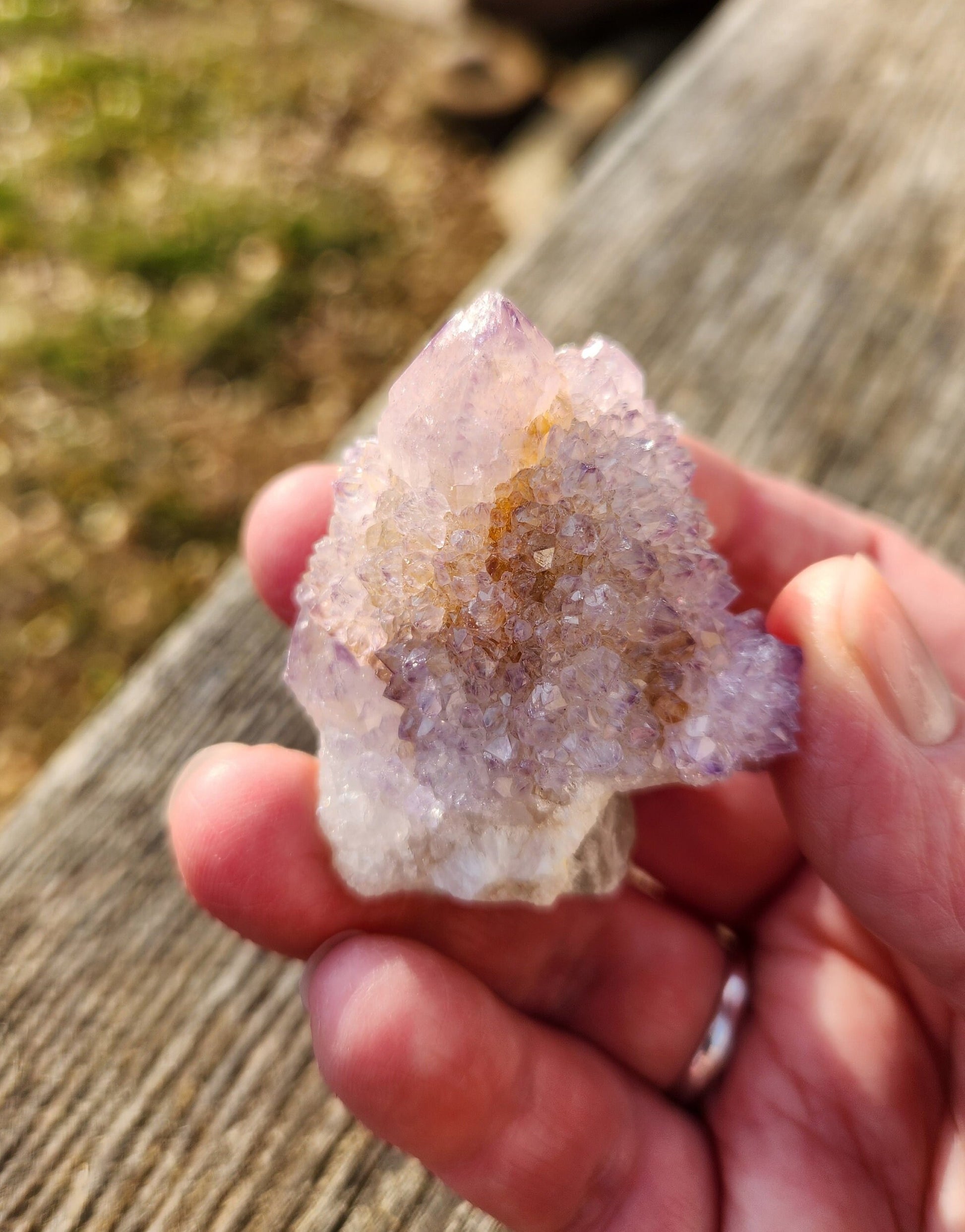 Beautiful AAA Large Spirit Quartz Raw Crystal with Multiple Points, Ametrine, South African Cactus Quartz