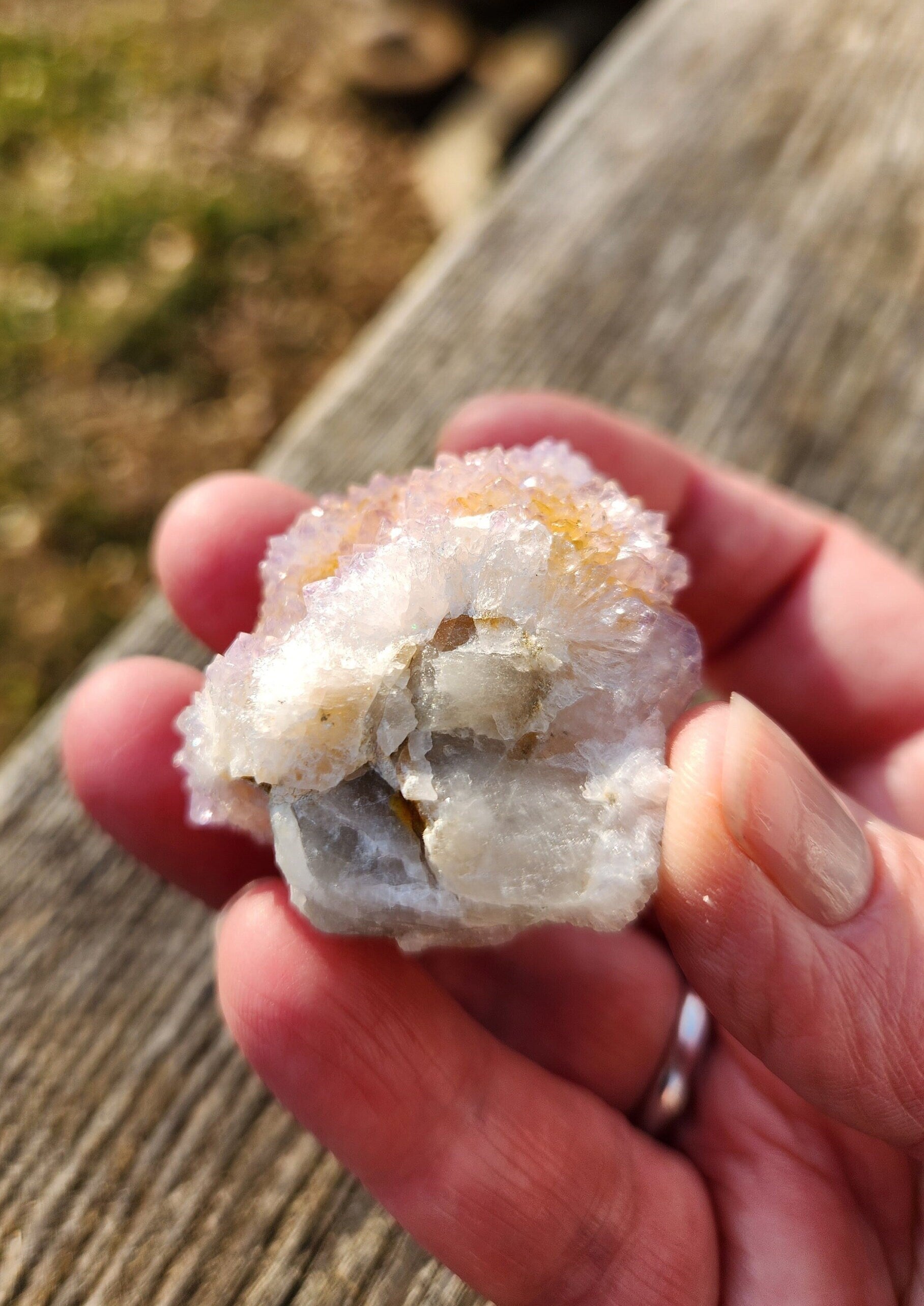 Beautiful AAA Large Spirit Quartz Raw Crystal with Multiple Points, Ametrine, South African Cactus Quartz