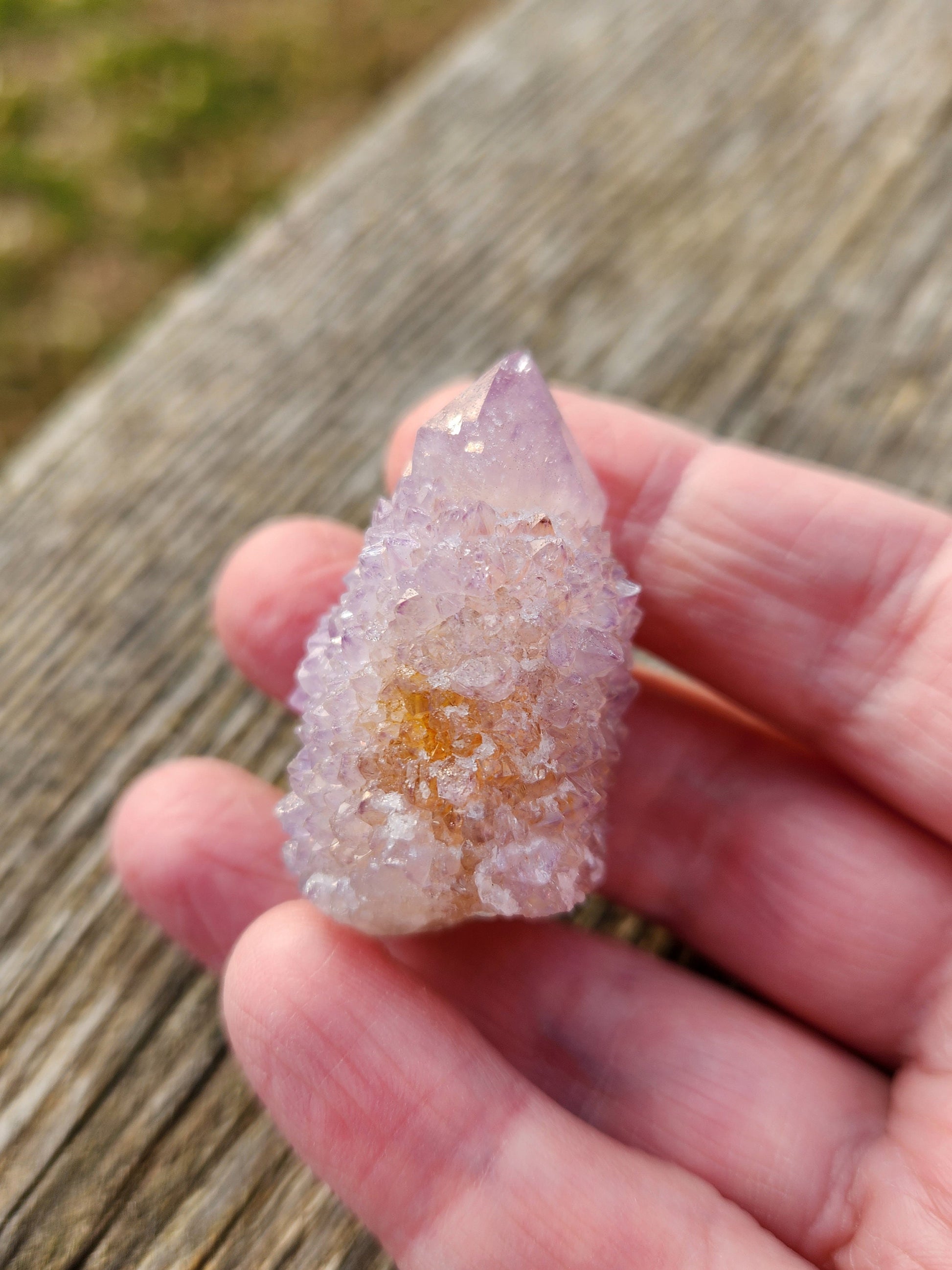 Beautiful AAA Large Lavender Spirit Quartz Raw Crystal Point, Ametrine, South African Cactus Quartz