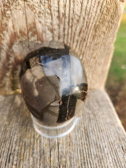 AAA Septarian Dragon Rock Egg Crystal with Stand - Morocco