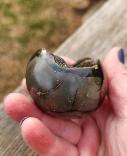 AAA Septarian Dragon Rock Egg Crystal with Stand - Morocco