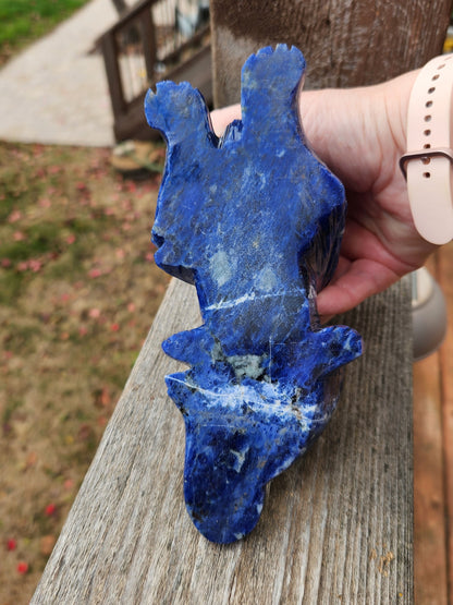 Regal AAA Master Carved Sodalite Lion Crystal Statue. Leo