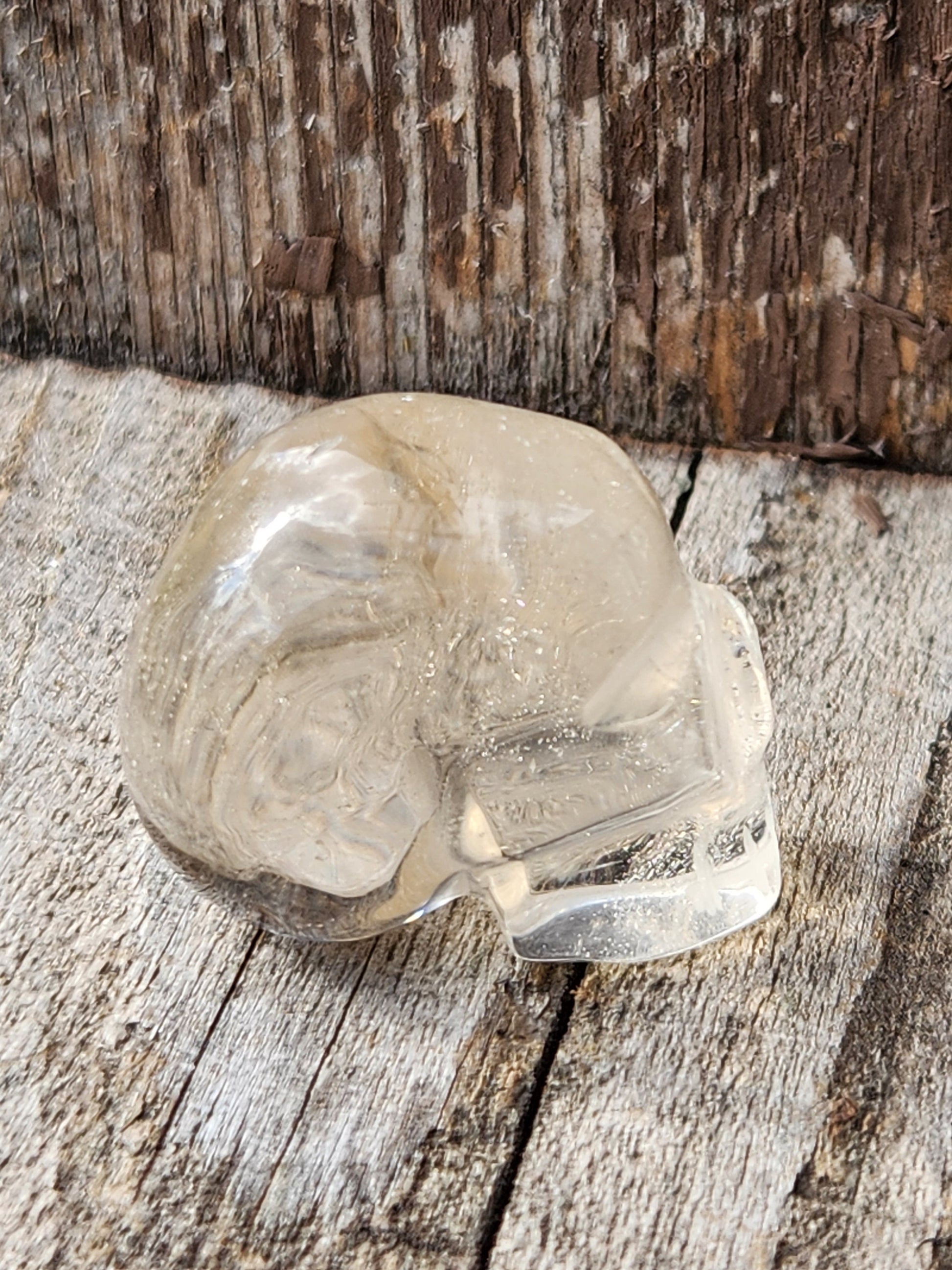 AAA Light Citrine Crystal Mini Skull - Natural Brazilian Stone