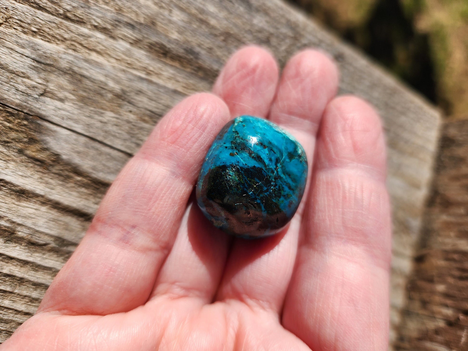 AAA Chrysocolla Crystal Tumble: Polished Pocket Stone
