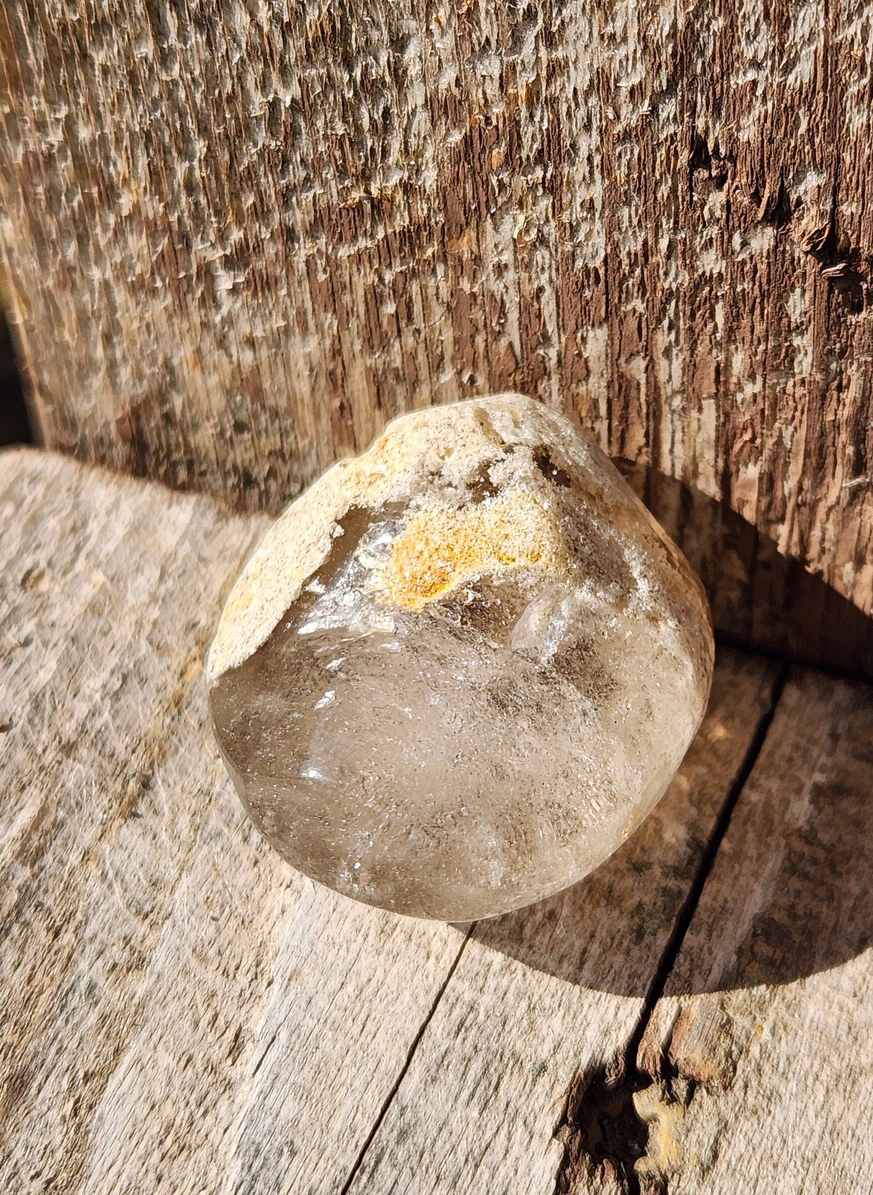 Gorgeous AAA Smoky Garden Quartz Crystal Tumble with inclusions, Lodolite