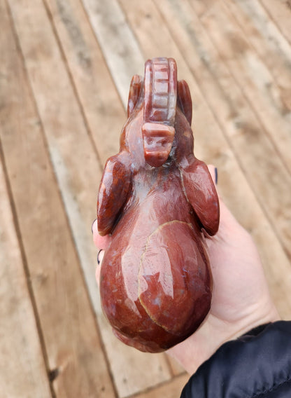 Polished Indian Agate Carved Elephant Crystal Stone