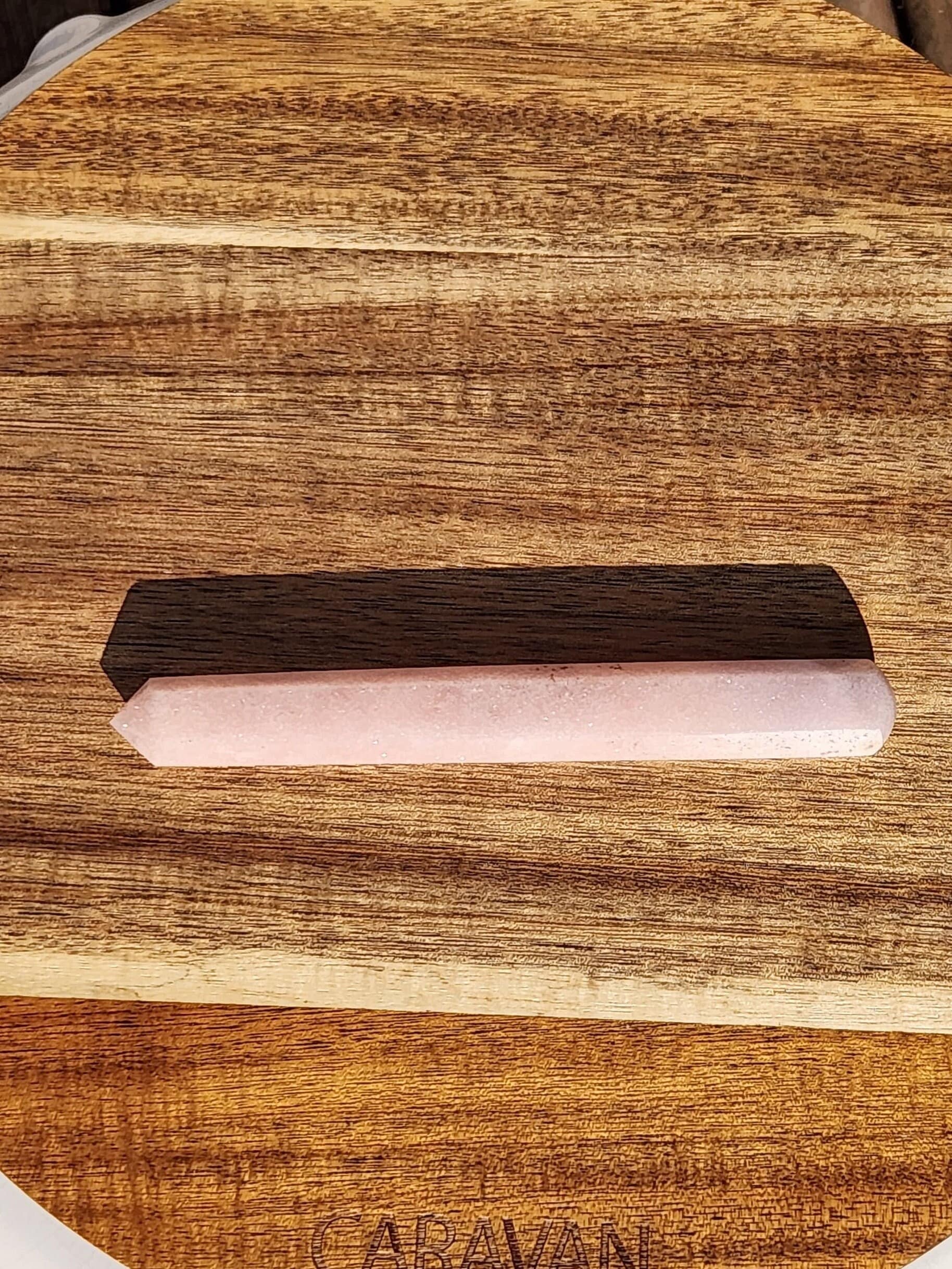 Sparkly Light Pink Amethyst Crystal Wand: Heart Chakra Energy