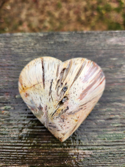 Gorgeous Druzy High Polished Bahia Jasper Crystal Heart Crystal Pockets