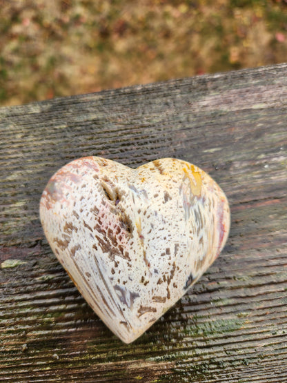 Gorgeous Druzy High Polished Bahia Jasper Crystal Heart Crystal Pockets