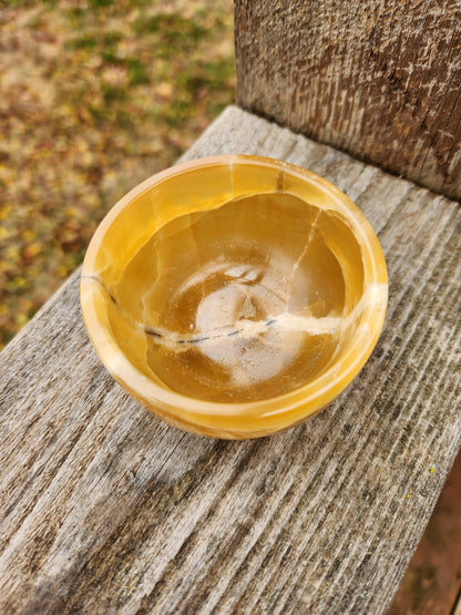 AAA Honey Calcite Crystal Bowl: Golden Tans, High Polish