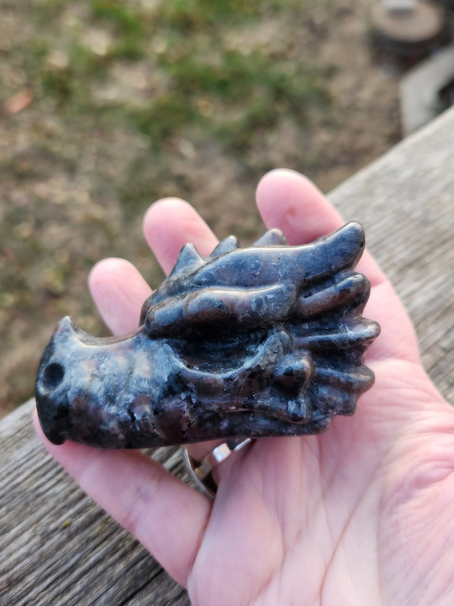 AAA Yooperlite Dragon Head Crystal: UV Reactive Emberlite Rock