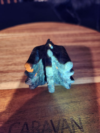 Yooperlite Dragon Head Crystal: UV Reactive Emberlite Rock